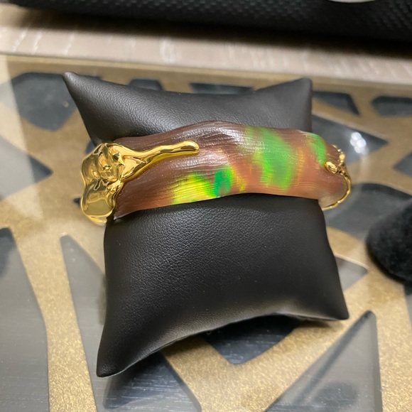 Molten Gold Lucite Alexis Bittar Set - Fluorescent Forest - Picture 5 of 10